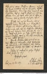 Nachlass Franz Steindachner, Brief von Stefan Paulay an Franz Steindachner (28.10.1887), Inv.Nr. 384.01, Seite 4